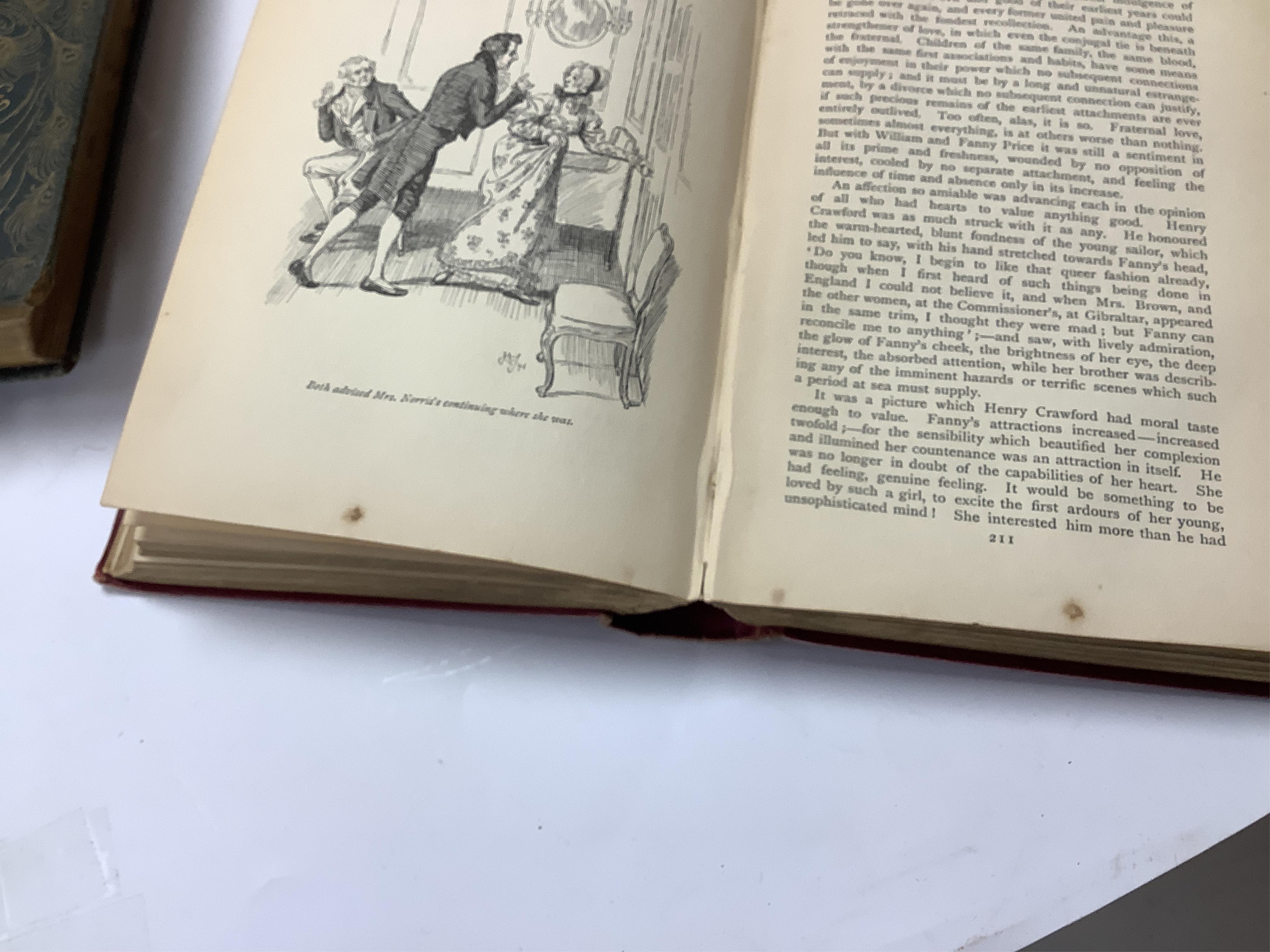 Austen, Jane - Mansfield Park, Illustrated by Hugh Thomson, with an Introduction by Austin Dobson. 1st edition. frontis and num. text illus.; original gilt decorated cloth, ge., coloured and decorated e/ps. Macmillan and